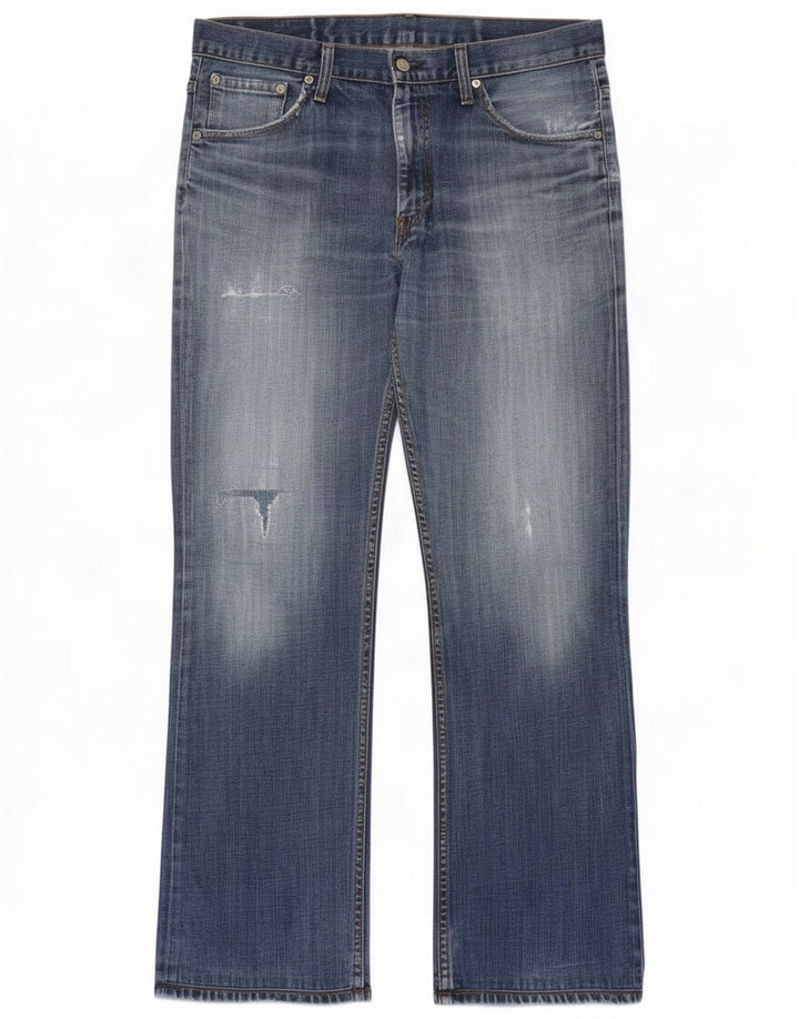 Levi's Herren 507 Distressed Bootcut Jeans W34 L30 Blaue Baumwolle