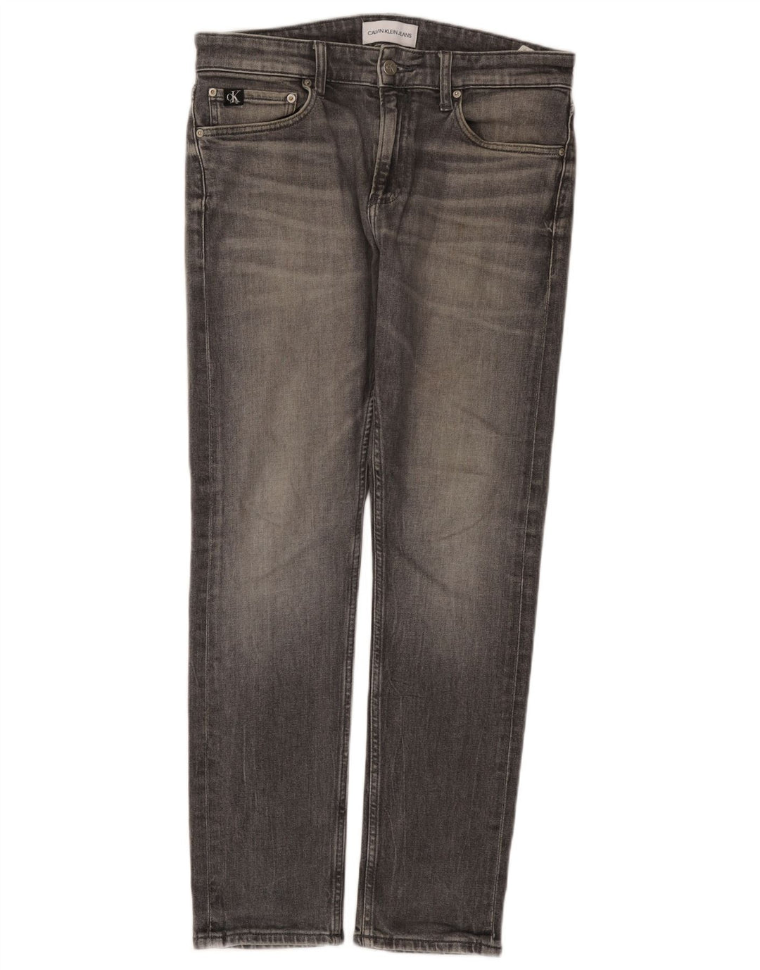Calvin Klein Herren Larston Slim Jeans W32 L30 Graue Baumwolle
