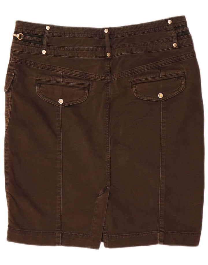 Trussardi Damen Jeansrock IT 42 Medium W28 Braune Baumwolle