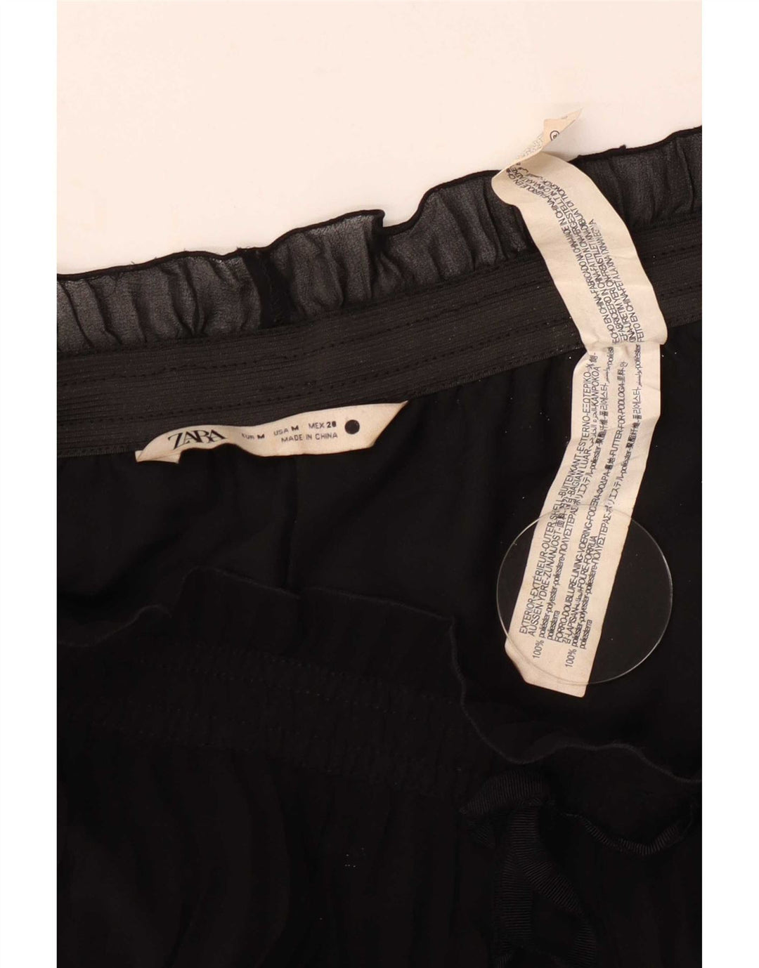 Zara Damen Cullotes Capri-Hose mit hoher Taille, mittelgroß, W28, L20, Schwarz