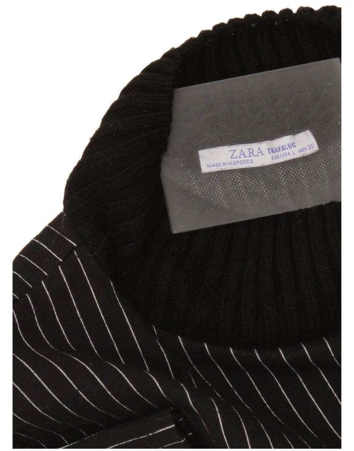Zara Damen Etuikleid UK 16 Large Schwarz Nadelstreifen