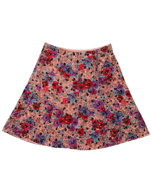 Vintage Damen A-Linie Rock IT 40 Small W27 Rosa Blumen