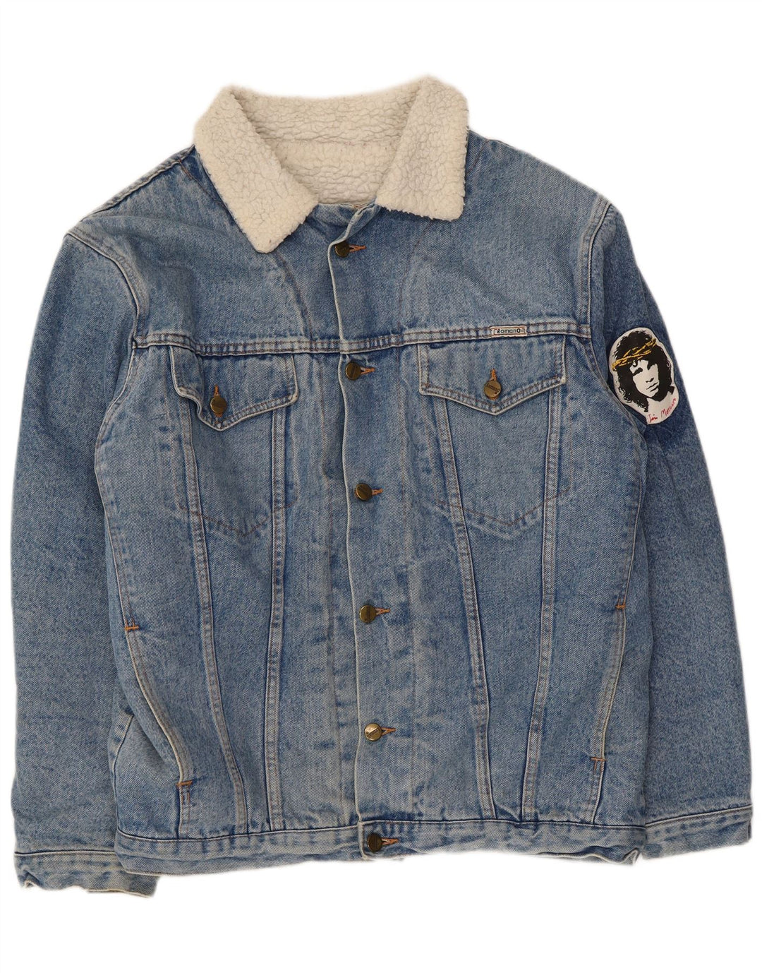 Romano Herren Sherpa Jeansjacke UK 42 XL Blau Polyester