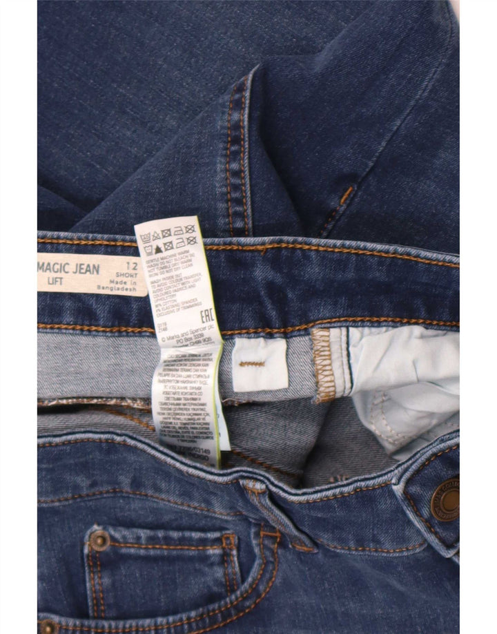 Marks & Spencer Damen The Magic Slim Jeans UK 12 Medium W30 L30 Blau