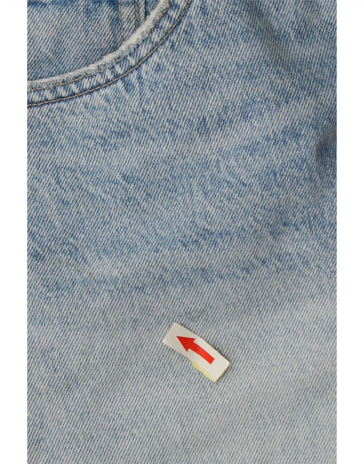 Zara Damen Distressed Denim Shorts EU 44 XL W34 Blau