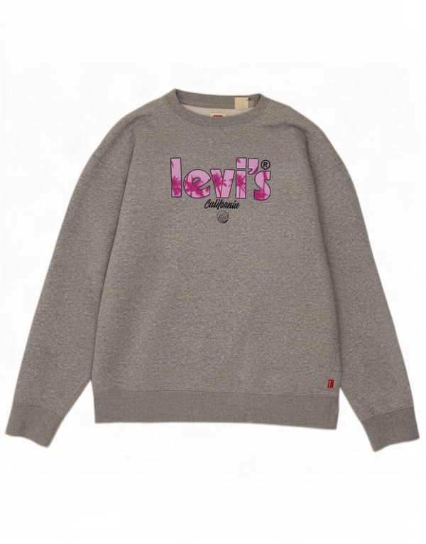 Levi's Herren-Sweatshirt mit Grafik, Größe S, graue Baumwolle