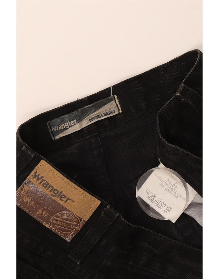 Wrangler Herren-Jeans mit normaler Passform, gerade Passform, W34, L32, schwarze Baumwolle