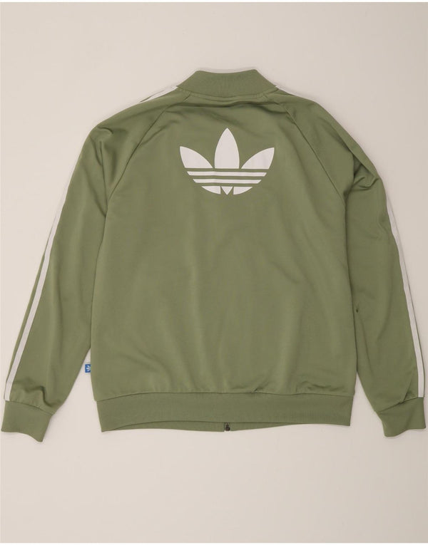 Adidas Damen Graphic Trainingsanzug Top Jacke UK 16 Large Grün Polyester