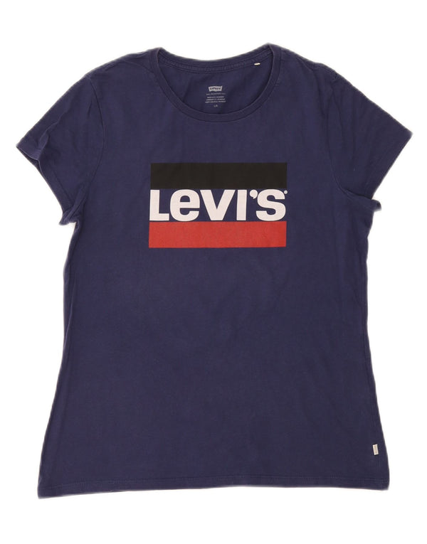 Levi's Damen-T-Shirt mit Grafik, UK 14, Größe L, Marineblau, Baumwolle