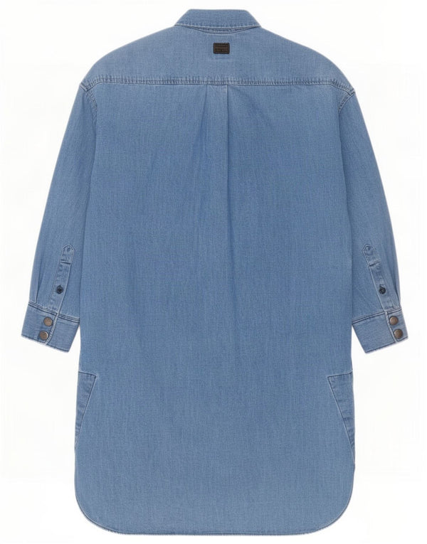 G-Star Damen Langärmliges, übergroßes Jeanskleid, UK 6, XS, Blau, Baumwolle