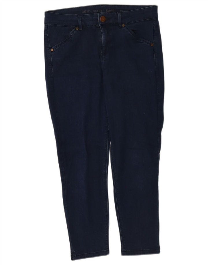 Oasis Damen Capri-Jeans UK 12 Medium W28 L22 Marineblau Baumwolle
