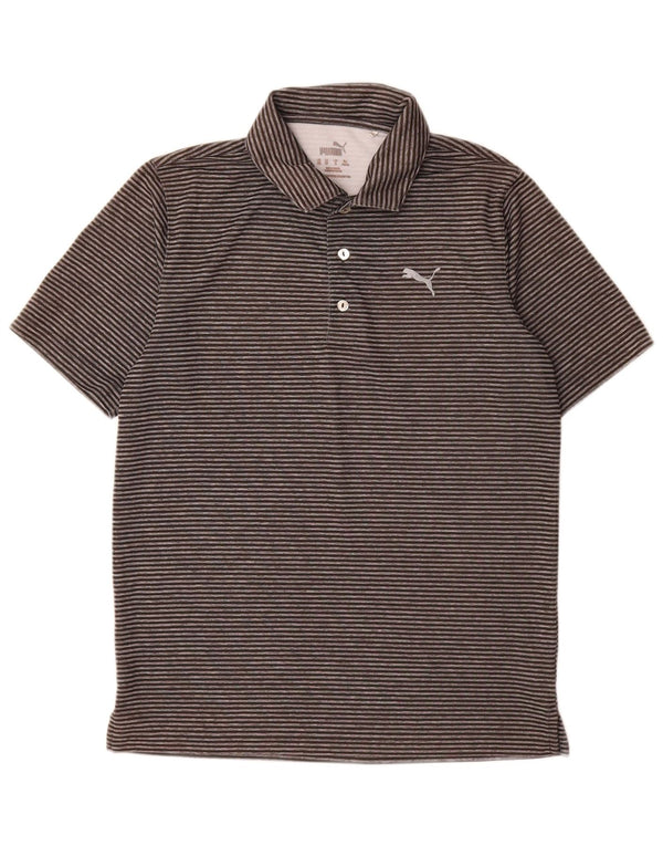 Puma Herren-Poloshirt, kleines graues Nadelstreifen-Polyester