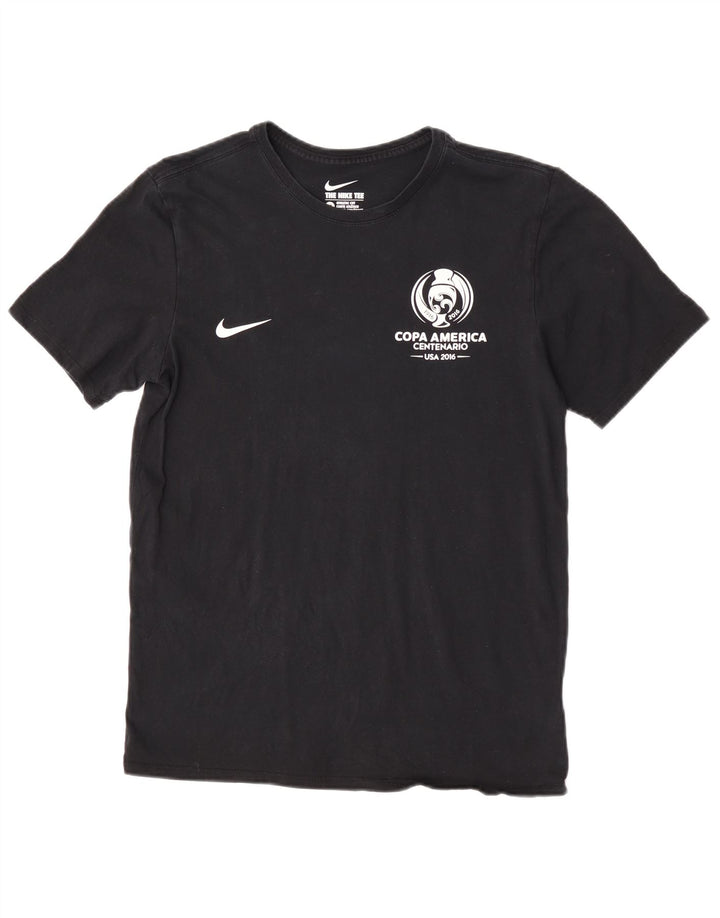 Nike Herren Athletic Cut Graphic T-Shirt-Oberteil aus mittelschwarzer Baumwolle
