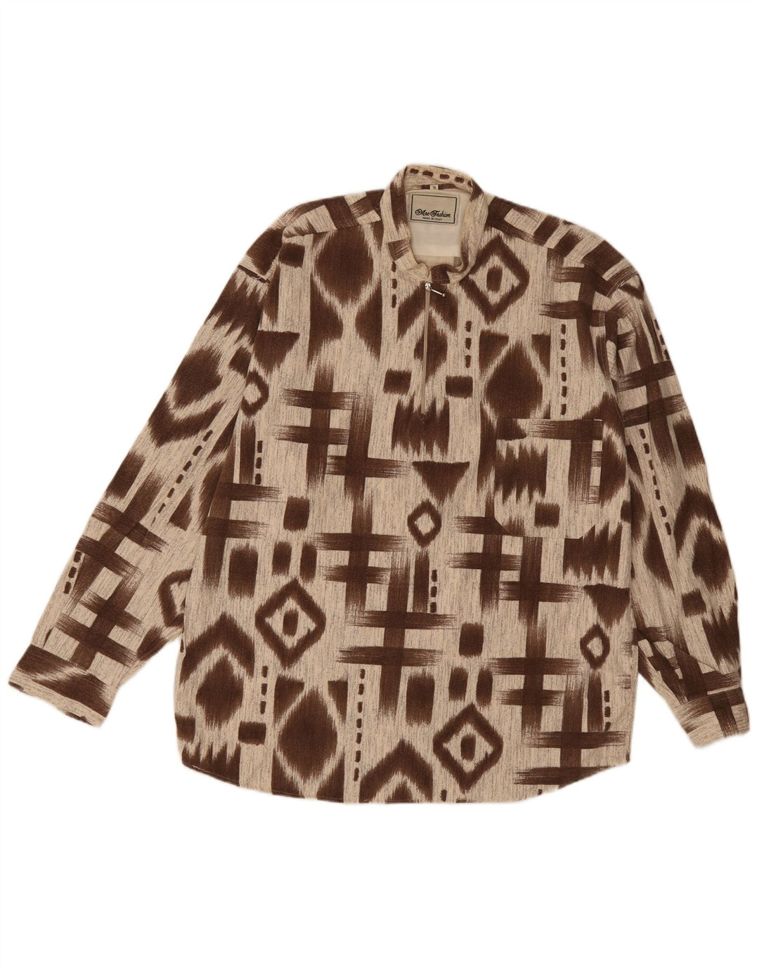 Mac Fashion Herren Pullover Shirt XL Braun Geometrisch