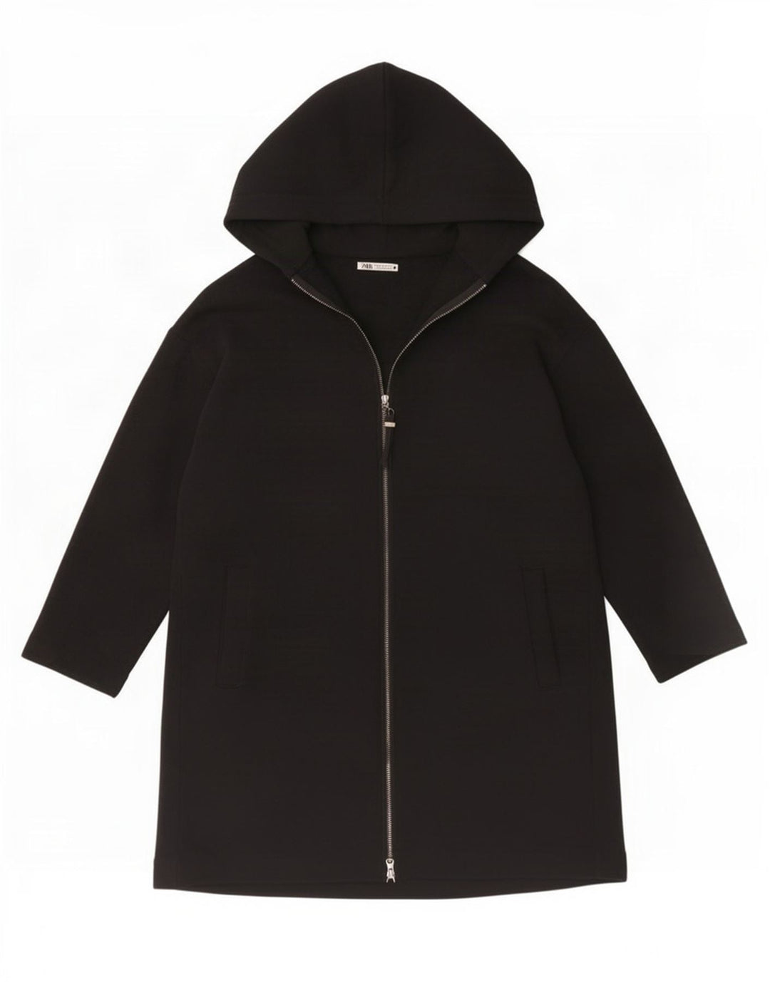 Langer, übergroßer Damen-Cardigan von Zara, Gr. 14, mittelschwarz, Baumwolle