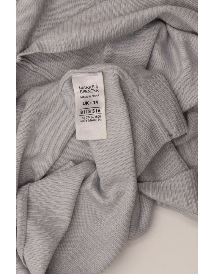 Marks & Spencer Damen-Pullover mit U-Boot-Ausschnitt, Gr. 14, Grau