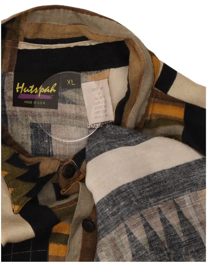 Hutspah Herrenhemd XL Mehrfarbiges geometrisches Rayon