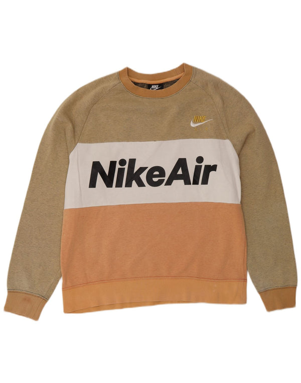 Nike Damen Nike Air Sweatshirt Pullover UK 10 Small Beige Colourblock