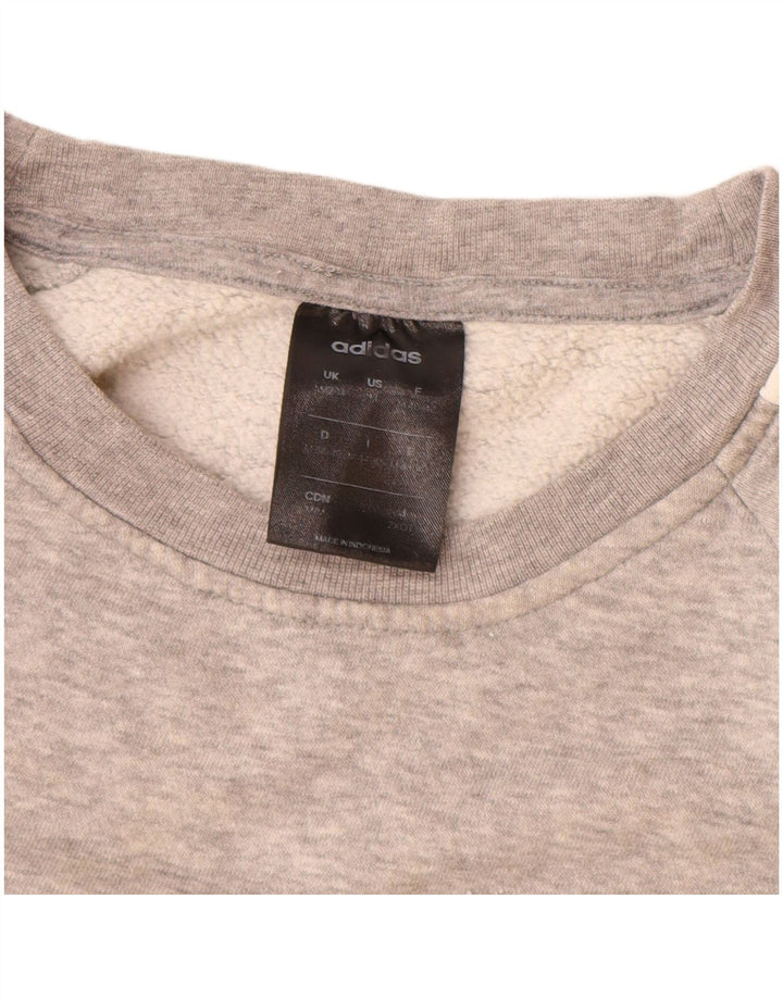 Adidas Damen Übergroßer Sweatshirt-Pullover UK 12/14 Mittelgraue Baumwolle