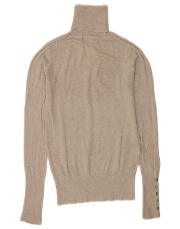 Rollkragenpullover für Damen von Zara, Gr. 10, Größe S, Beige, Viskose