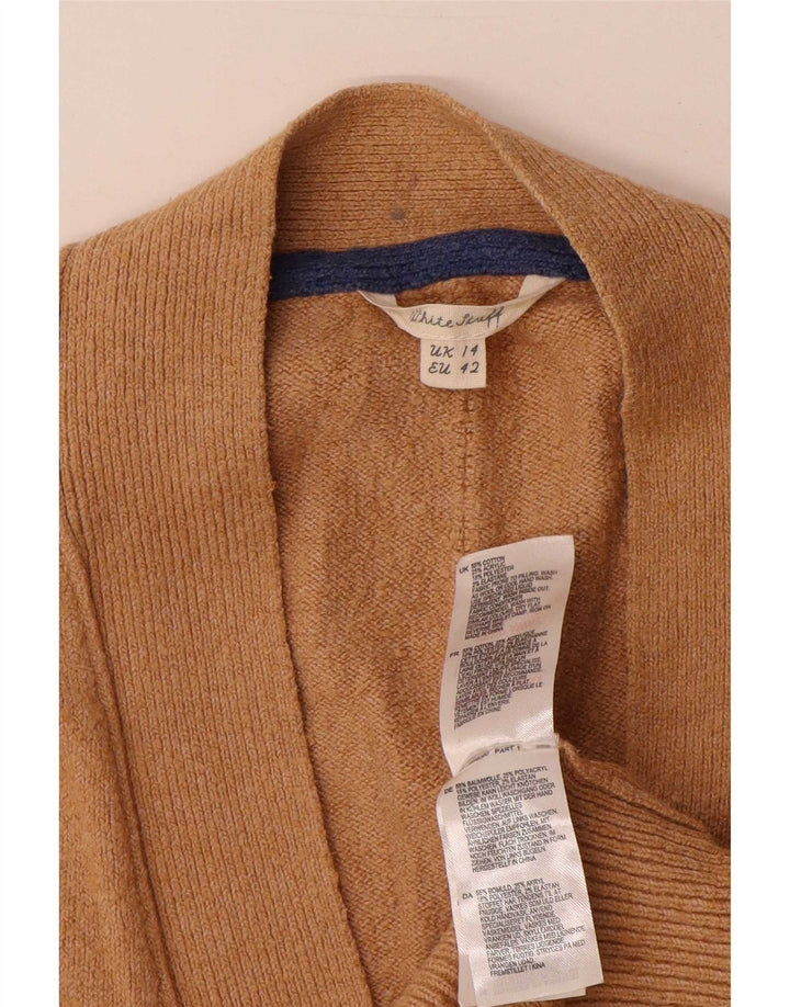 White Stuff Damen-Cardigan-Pullover UK 14 Large Beige Baumwolle