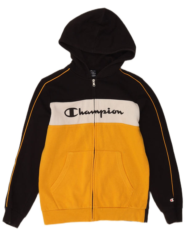 CHAMPION Jungen-Kapuzenpullover mit Reißverschluss, 13–14 Jahre, XL, Marineblau, Farbblock