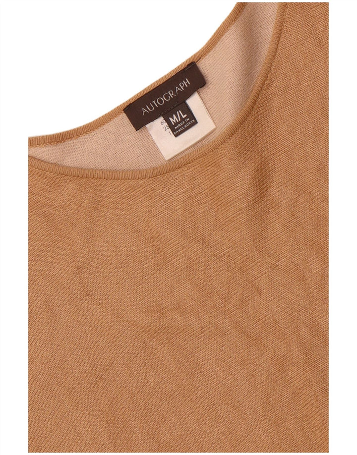Autograph Damen-Poncho-Pullover, UK 14, mittelbeige Baumwolle
