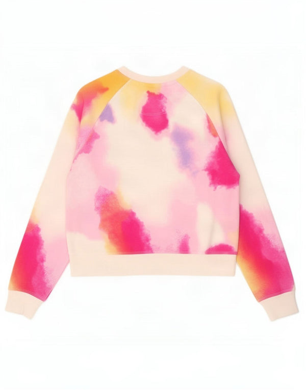 Champion Damen Crop Sweatshirt Pullover UK 16 Large Mehrfarbig Tie Dye