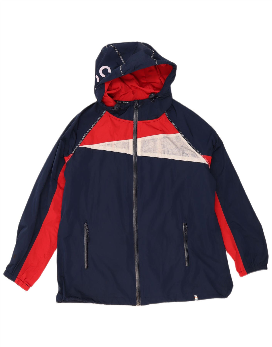 Crew Clothing Damen-Regenjacke mit Grafik, UK 12, Mittel, Marineblau, Farbblock