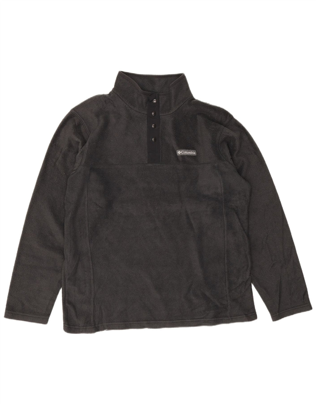 Columbia Herren-Fleecepullover mit Knopfkragen, groß, grau, Polyester