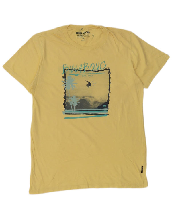Billabong Grafik-T-Shirt für Jungen, 15–16 Jahre, gelbe Baumwolle
