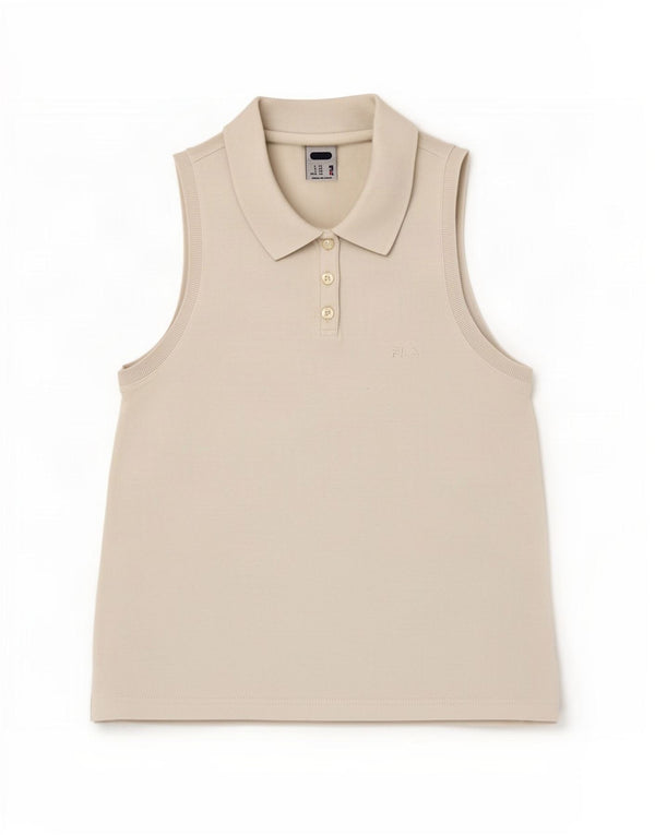 Fila Damen Ärmelloses Poloshirt IT 48 XL Weiß