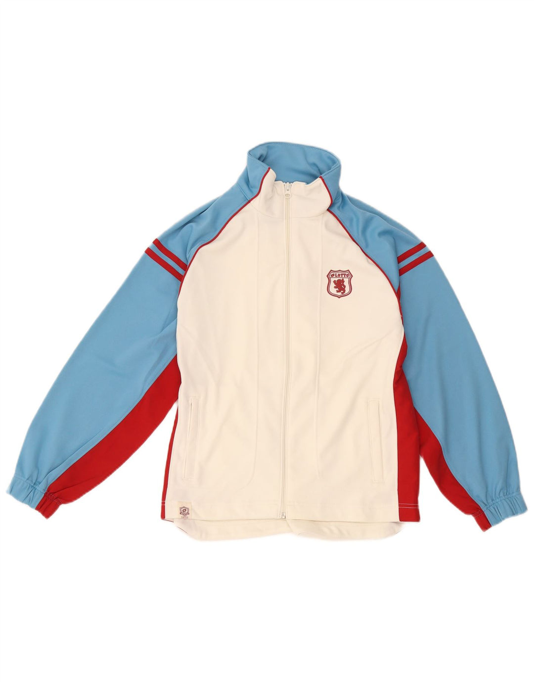 Lotto Jungen-Trainingsanzug-Top-Jacke, 11–12 Jahre, Mittelweiß, Farbblock