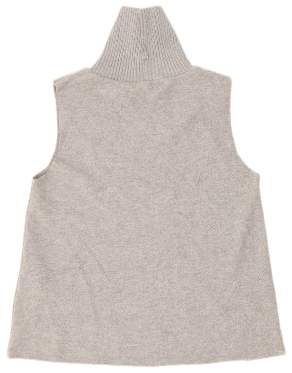 Zara Damen Weste Top UK 12 Mittelgraues Polyester