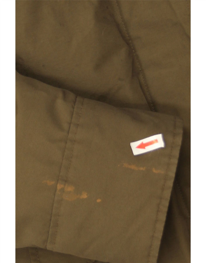 Woolrich Damen-Parkajacke mit Kapuze, UK 14, mittlere Khaki-Baumwolle