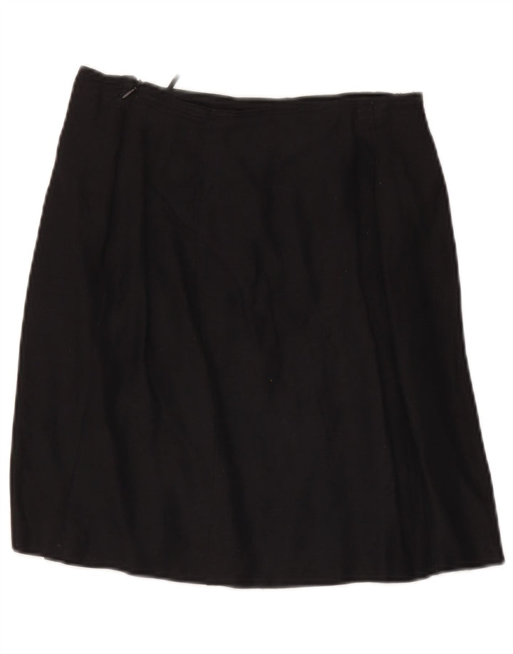 Max & Co. Damen Minirock UK 10 Small W28 Schwarzes Leinen