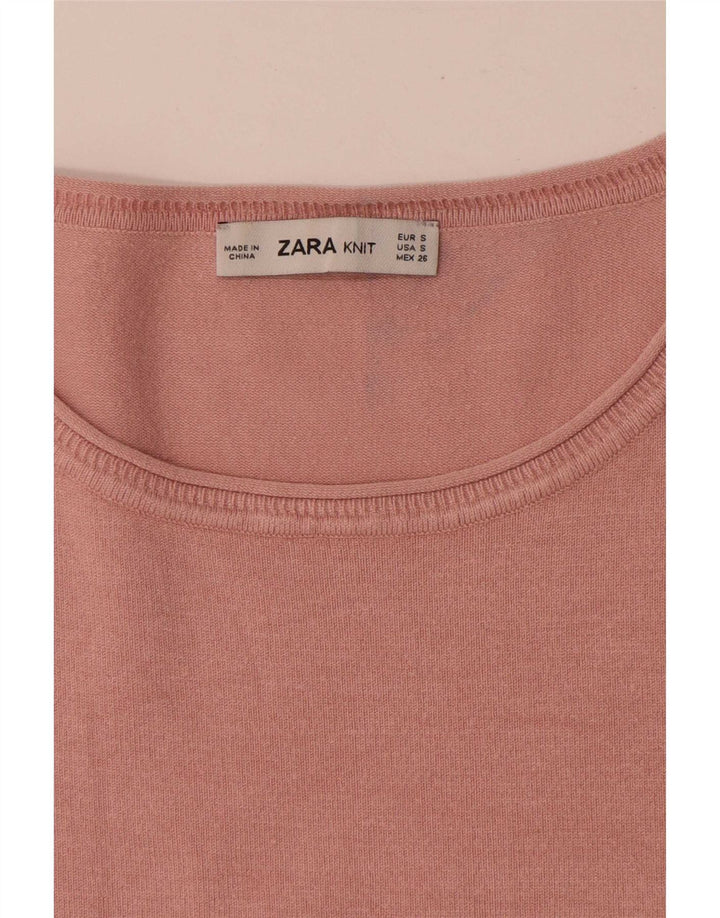 Zara Damen-Blusenoberteil in Übergröße, Gr. 10, klein, Rosa, Farbblock