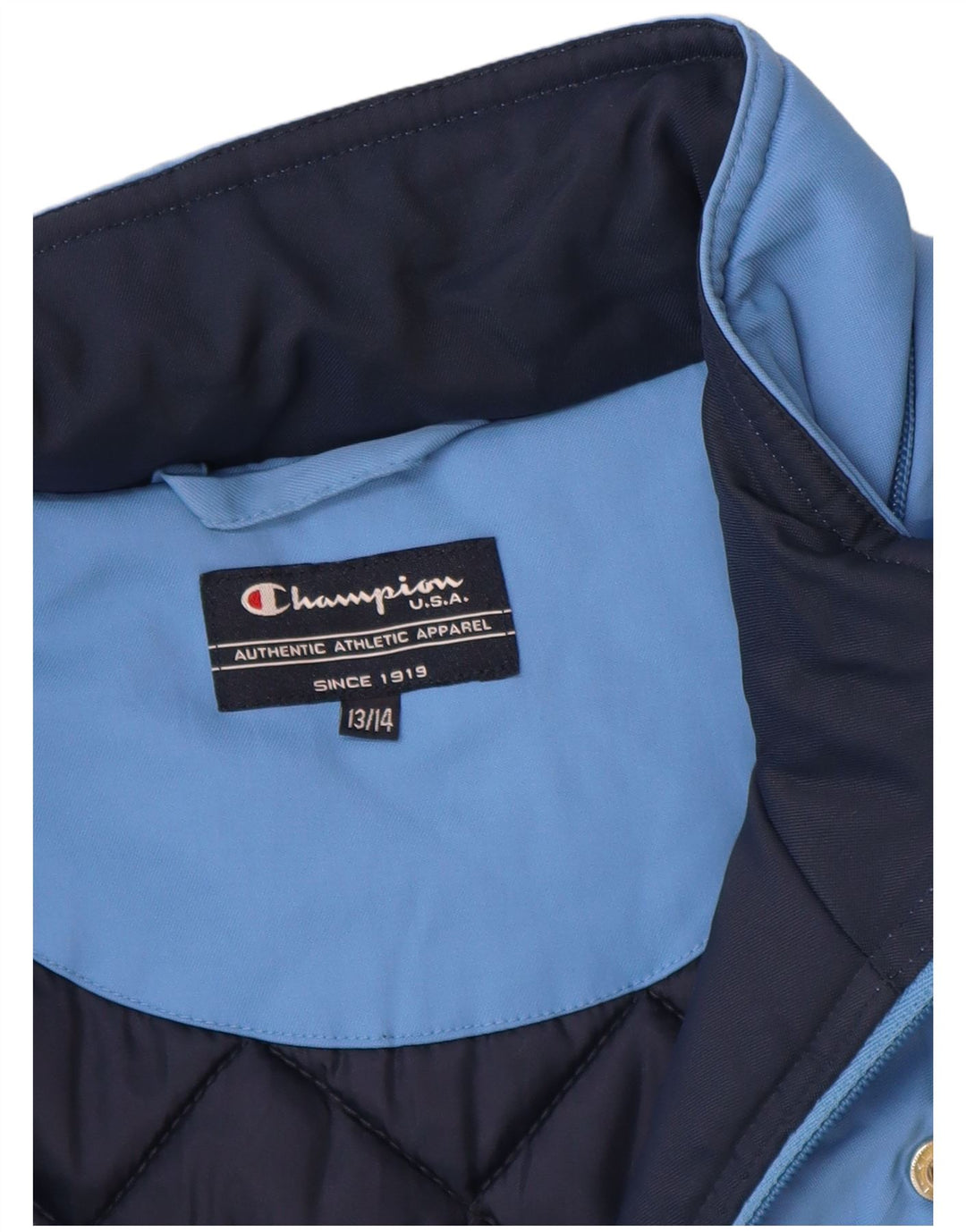 Champion Wattierte Jacke für Jungen, 13–14 Jahre, blaues Nylon