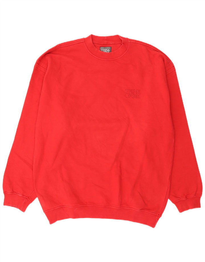 Think Pink Herren-Sweatshirt-Pullover XL aus roter Baumwolle