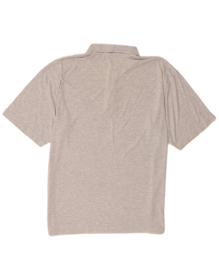 Puma Herren-Poloshirt, großes, grau meliertes Polyester
