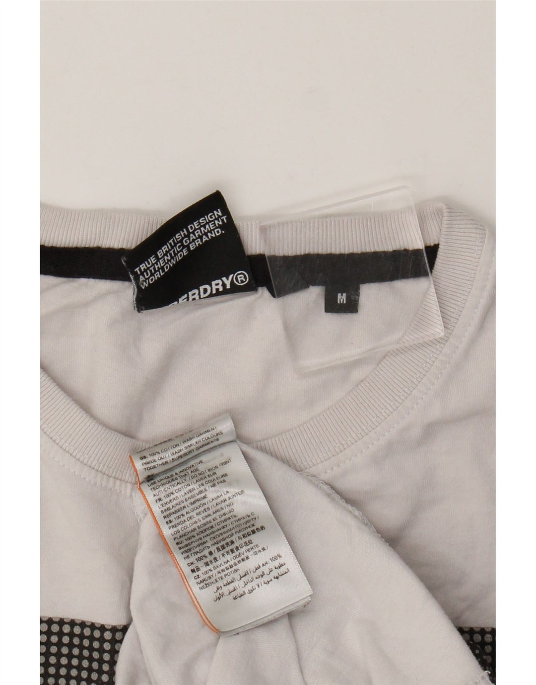 Superdry Herren Grafik-T-Shirt-Oberteil aus mittelweißer Baumwolle