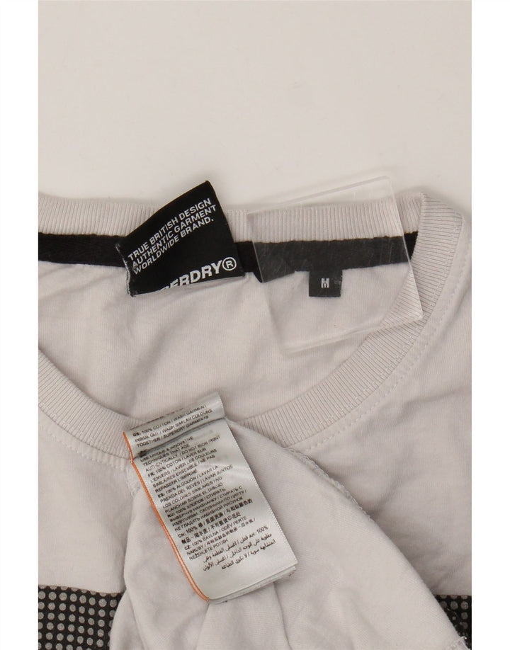 Superdry Herren Grafik-T-Shirt-Oberteil aus mittelweißer Baumwolle
