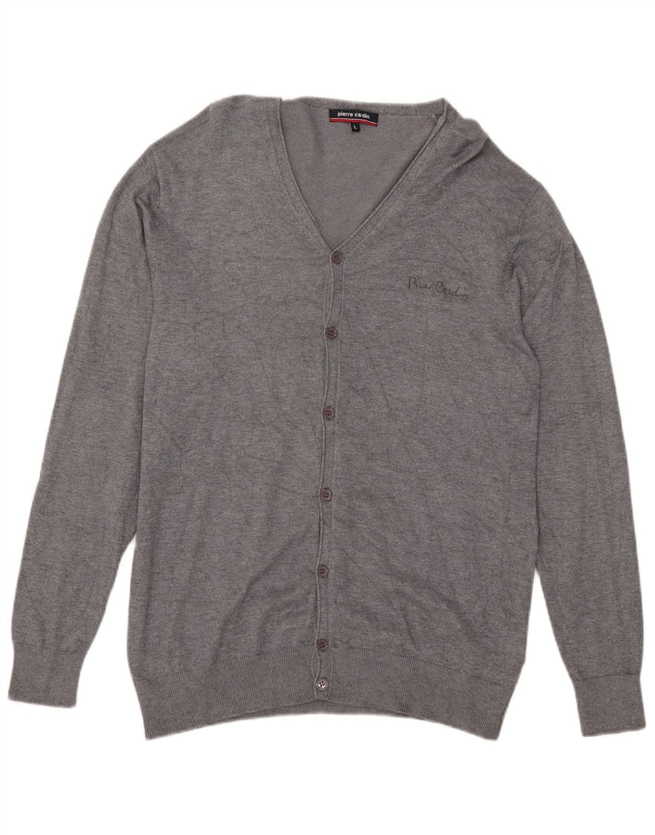 Pierre Cardin Herren-Cardigan-Pullover, große graue Viskose