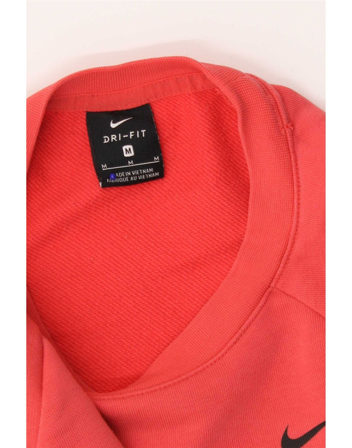 Nike Damen Dri Fit Crop Graphic Sweatshirt Pullover UK 14 Mittelrosa