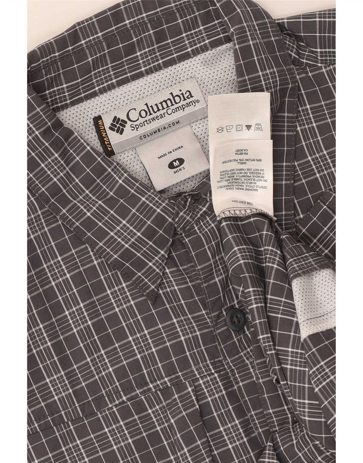 Columbia Herren Kurzarmhemd Mittelgrau kariertes Nylon