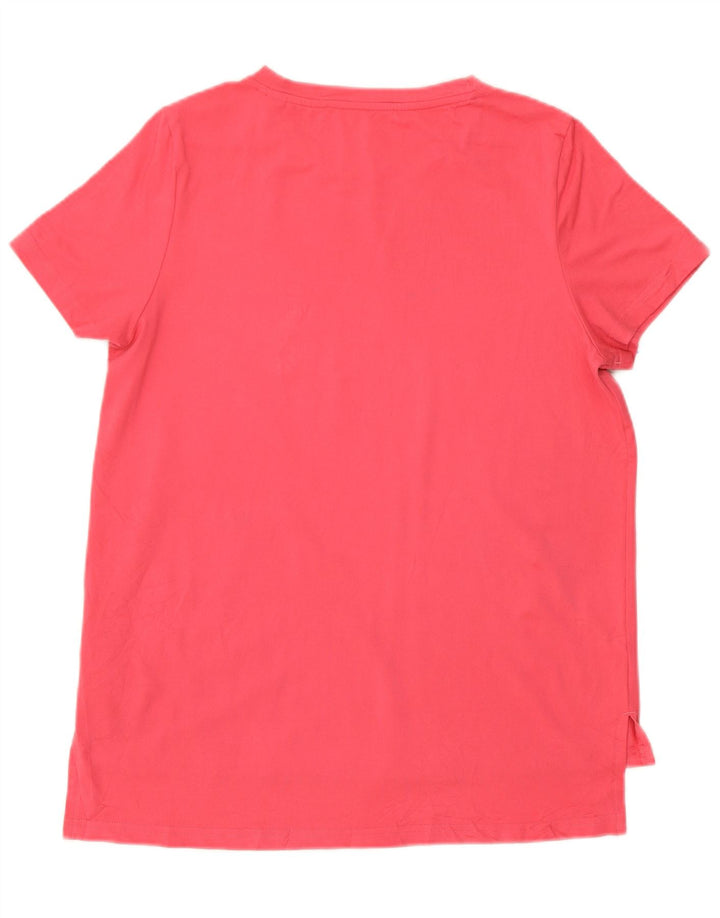 Adidas Damen Grafik T-Shirt Top UK 12/14 Mittelrosa Polyester