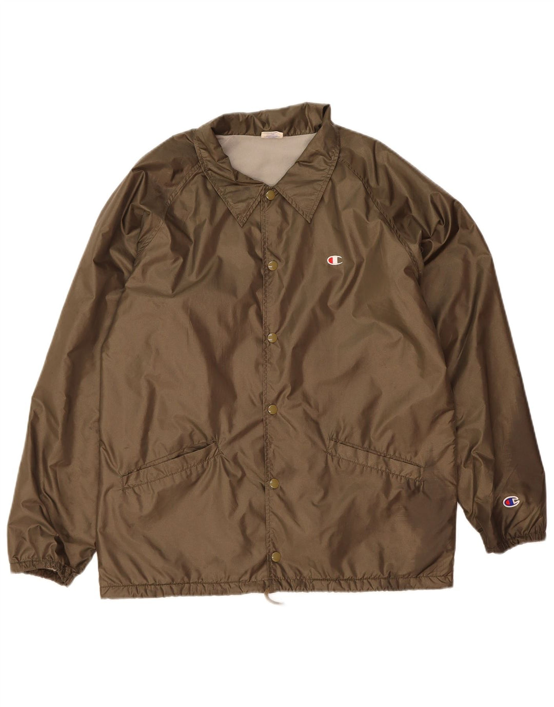 CHAMPION Mens Graphic Rain Jacket UK 40 Large Khaki