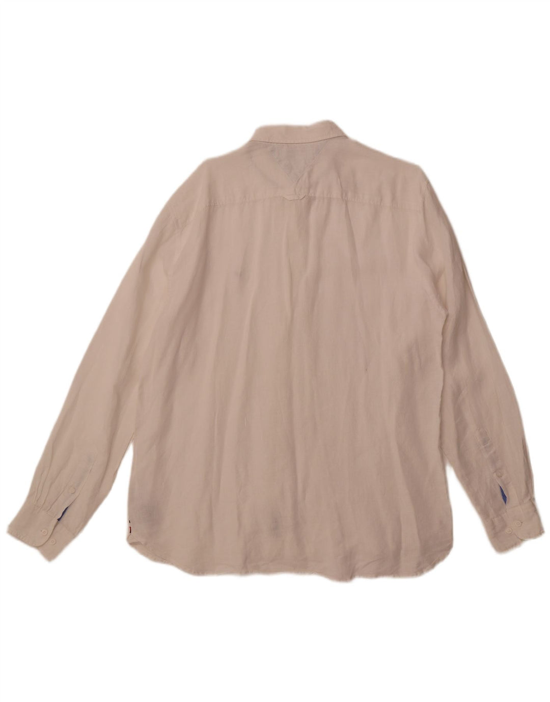 Tommy Hilfiger Herren-Hemd mit normaler Passform, XL, weißes Leinen