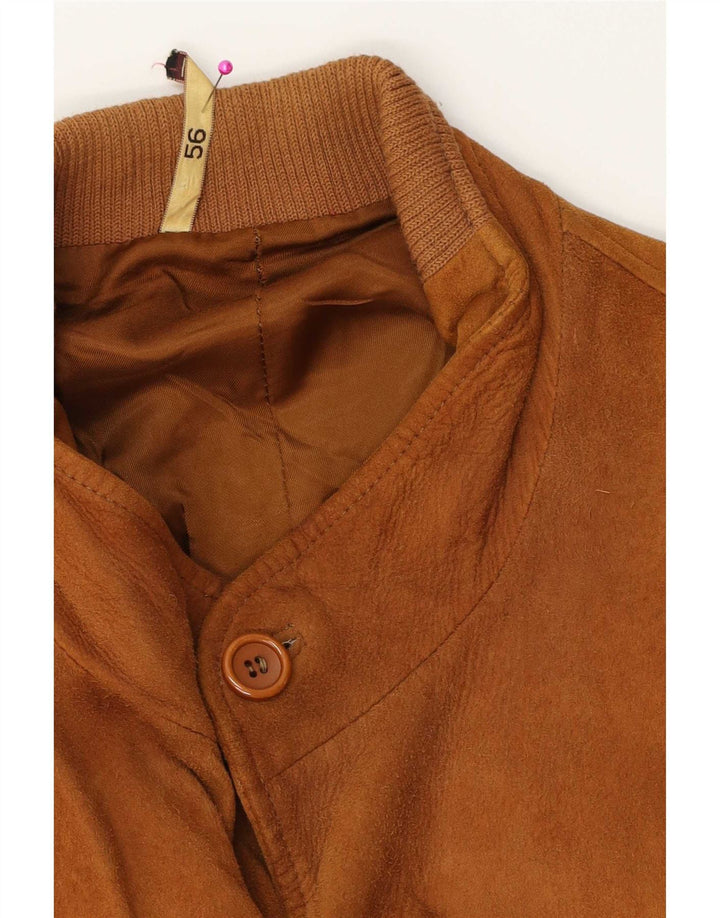 Vintage Herren Wildleder Bomberjacke UK 40 Großes braunes Leder