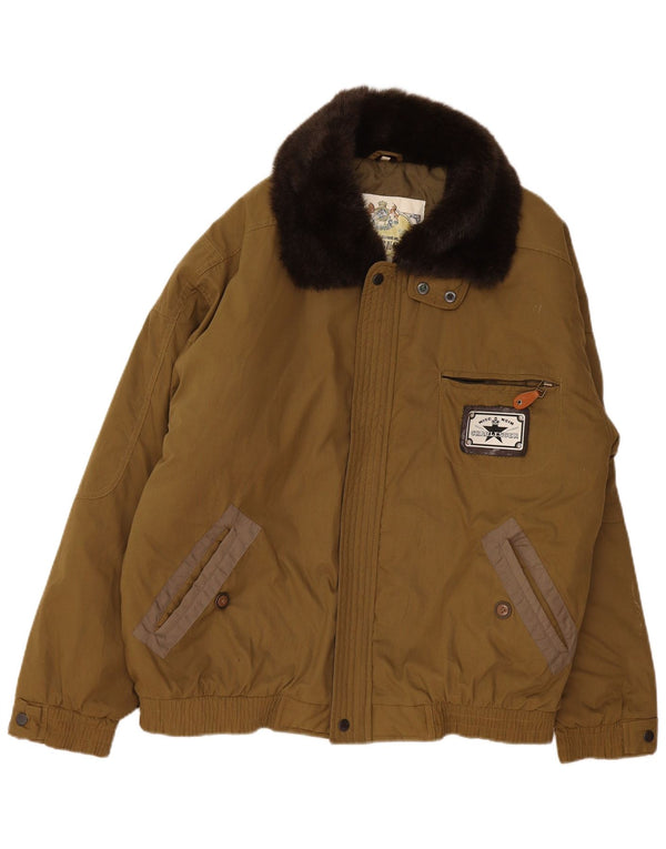 Wattierte Herrenjacke Challenger UK 42 XL Khaki Colourblock Polyester